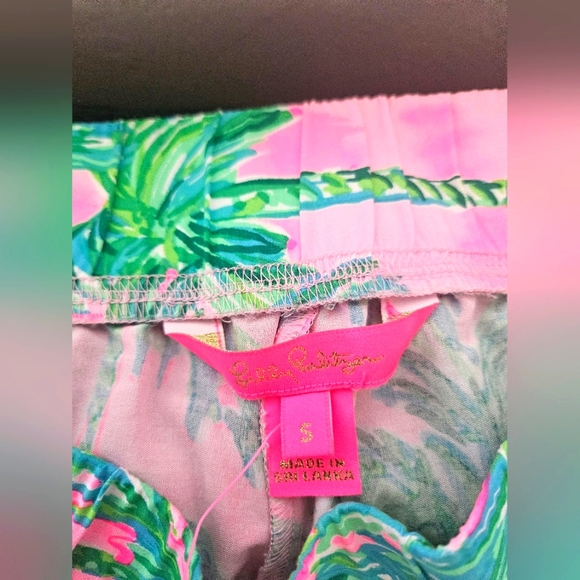 Lilly Pulitzer Bal Harbour Palazzo Pink Blossom Palm Print Pants. NWT SIZE S - Picture 4 of 8